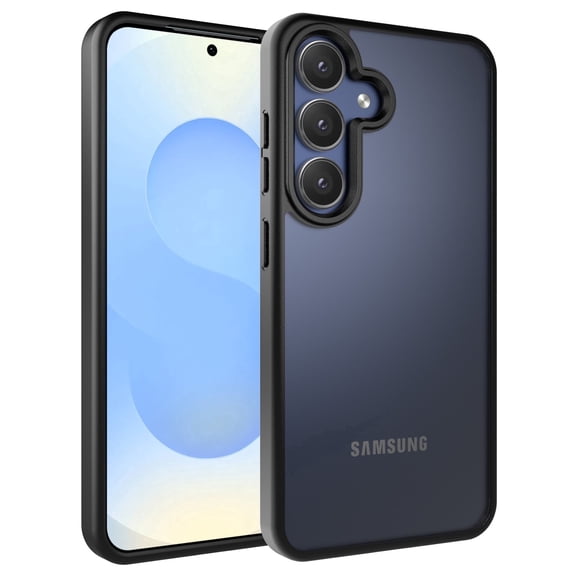 UUBOXS Galaxy S25/S24 Case, Military Grade Drop Proof Phone Cover, Translucent Matte Shockproof Bumper for Samsung Galaxy S24 S25, Black