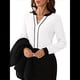 thumbnail image 1 of Blusas Elegantes de Larga para Mujer, con Cuello en V y Bloques de Color, para Negocios y Trabajo, Ropa de Moda para Otoño. XL, 1 of 10