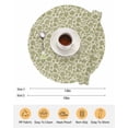 thumbnail image 6 of 13 Inch Round Placemats Set of 6, Green Floral Non Slip Heat Insulation PP Table Mats, Vintage Rustic Botanical Spring Washable Place Mats for Kitchen Dining Party Table Decor, 6 of 7