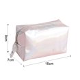 thumbnail image 3 of Bolso de mano con bolsa cuadrada pequeña Bolsa de maquillaje Bolsa de cosméticos iridiscente Bolsa de cosméticos Bolsa de artículos de tocador impermeable portátil para mujeres niñas Adepaton 2035581-3, 3 of 8