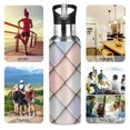 thumbnail image 7 of Yayeee 33oz Insulated Water Bottle Double Wall Stainless Steel with Flip Straw Lid, Orange Art Pattern, 7 of 7
