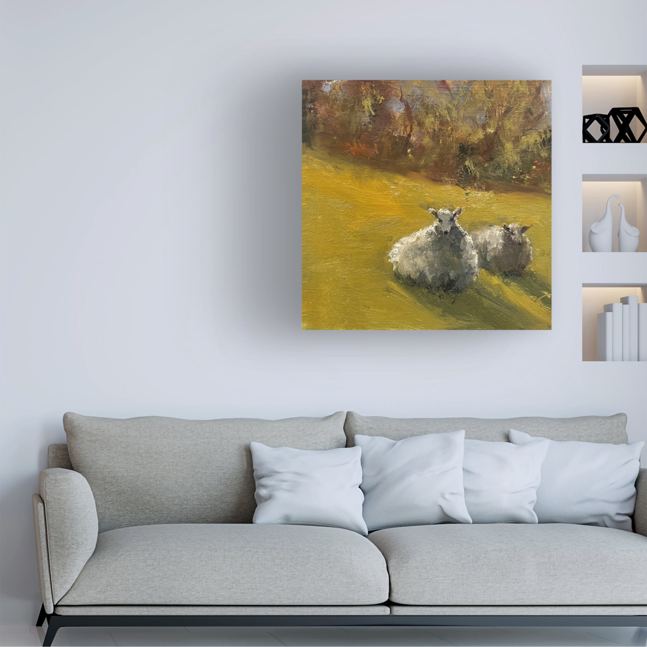 Trademark Fine Art Marilyn Wendling  Sheep in Field V Canvas Wall Art
