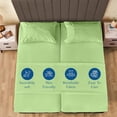 thumbnail image 3 of 5-Piece Split Queen Sheet Set, 800 Thread Count, 100% Egyptian Cotton, Color Sage Stripe Pattern, Fits 16-Inch Deep Mattresses, 3 of 5