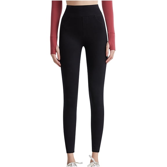 Kctiaxy Womens Yoga Pants Casual Slim Fits Hip Lifting Leggings Summer Solid Color High Waist Stretchy Outwear Yoga Pants with Pockets