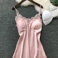 thumbnail image 6 of Womens Nightshirts & Gowns Summer Solid Color Floral Lace Spaghetti Strap Backless Sexy Nightdress Nightwear, 6 of 7