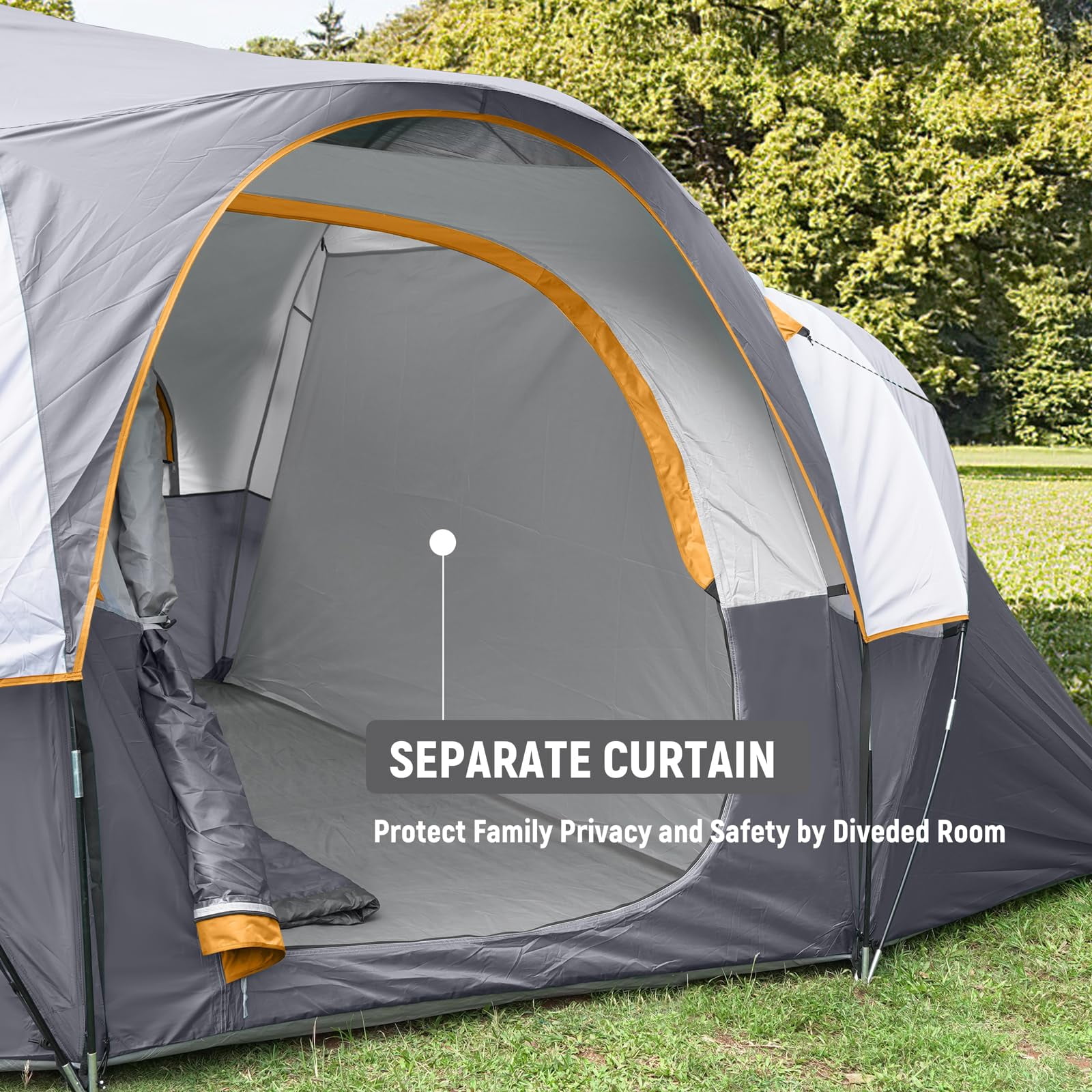 Hikergarden 10 Person Camping Tent - Portable Easy Set Up Family For Camp  Windproof Fabric Dome Outdoor Hiking Backpacking Traveling-14'x11'x74in(h)
