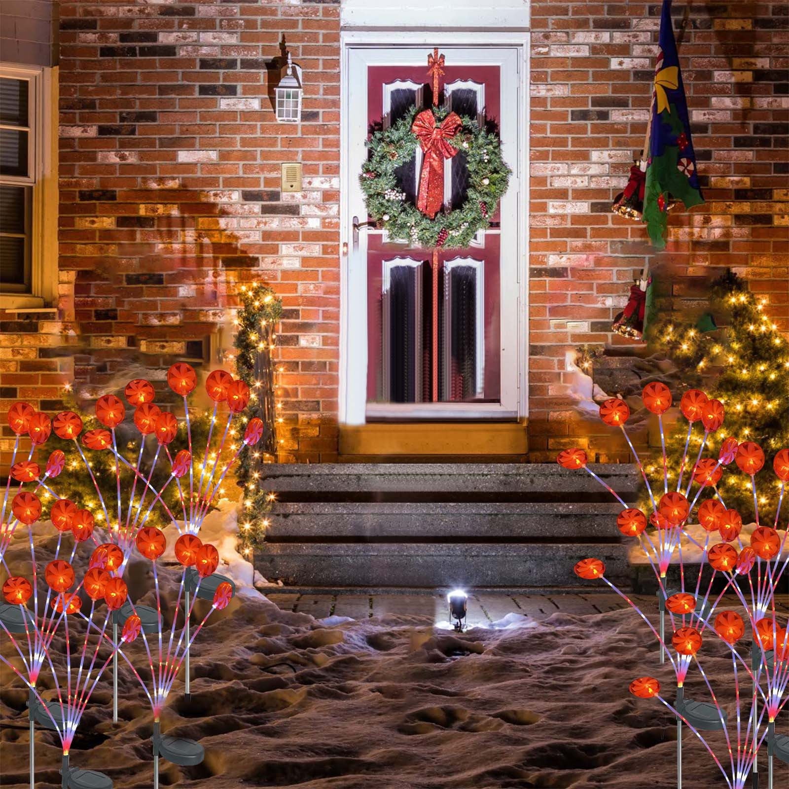 EUDIDV Festive String Lights Outdoor Solar Christmas Light ,Solar Powered Prelit Small Christmas For Holiday Outside Garden Yard Decor Xmas Lights
