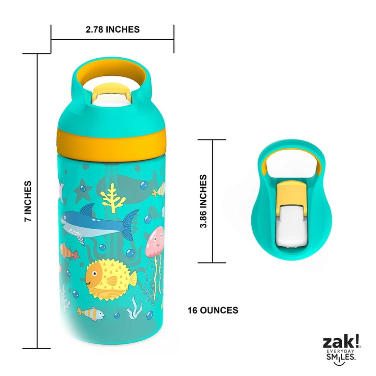 Zak Designs 16oz Plastic Kids' Water Bottle with Bumper and Antimicrobial  Spout 'Dog-Safari