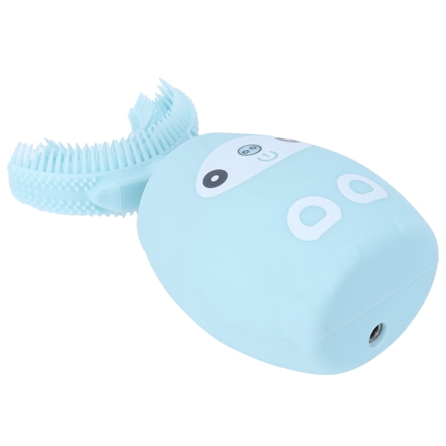 QIRG Cepillo de Dientes eléctrico ultrasónico, Cepillo de Dientes automático Recargable USB 360 ° en Forma de U para ni?os Cepillo de Dientes blanqueador de Limpieza Ajustable portátilAzul 2-7 a?os) Khall Tendencias