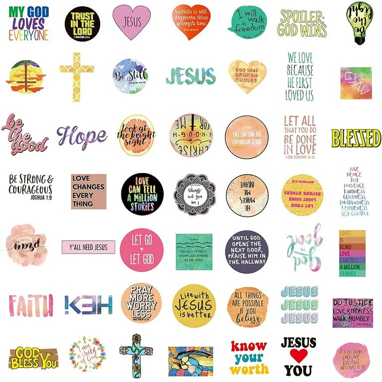  Jesus Christian Stickers For Journaling, 300PCS Bible Verse  Stickers Faith Wisdom Words Decals For Water Bottles, Inspirational  Religious Laptop Stickers For Teens Adults Christian Gifts