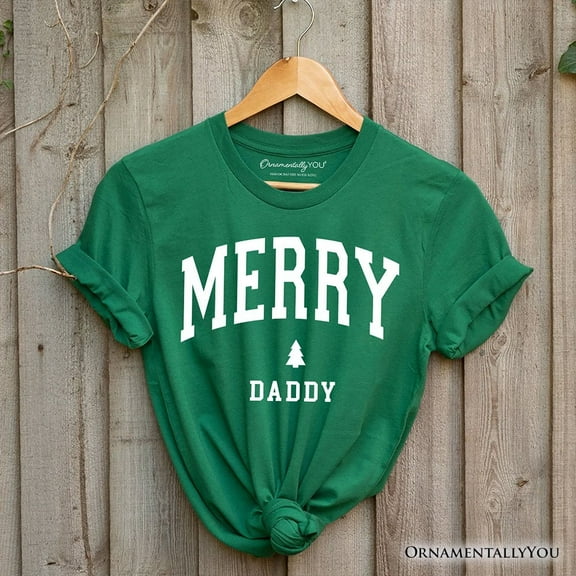 Merry Daddy Retro Christmas T-Shirt, Matching Family Holiday Tee