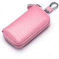thumbnail image 1 of LAICAIW Genuine Leather Car Key Holder Bag Keychain Case Wallet with 8 Hooks Zipper Closure For Men And Women, 1 of 7