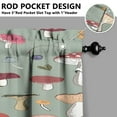thumbnail image 3 of Mushroom (49) Kitchen Curtains 54x18 Inch Window Curtain over Sink Short Tier for Bathroom Cafe Rod Pocket Kitchen Decor Living Room Window Treatment Fabric 1 Panel, 3 of 3