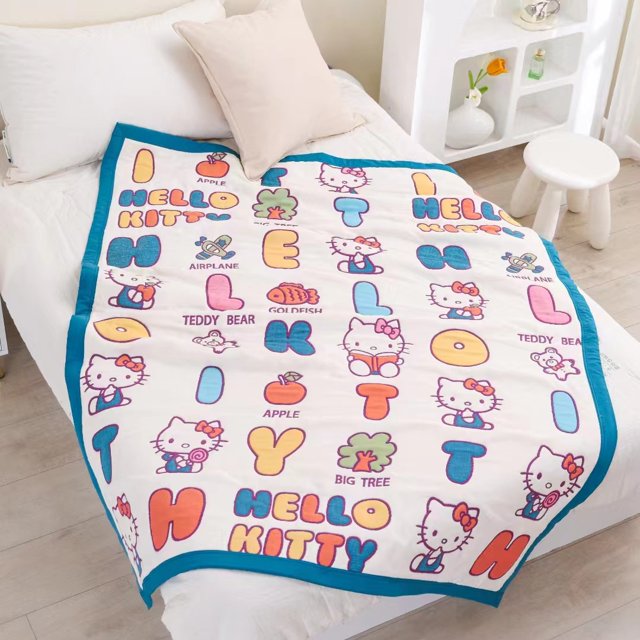 El nuevo paquete de diez capas de marca compartida Sanrio kt Cat es una manta multifuncional, manta para aire acondicionado, manta con dibujos animados