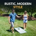 thumbnail image 7 of Hathaway LED Cornhole Set with Rustic Target Boards and 8 Bean Toss Bags, Lighted Target Areas, Carry Handles for Portability – Blue/White, 7 of 7