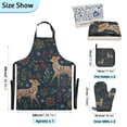 thumbnail image 3 of Reindeer with Elegant Print Snow Leaves Christmas Apron Set with Oven Mitts Pot Holders Set of 5 Kitchen Stuff Accessories, 3 of 6