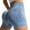 Blue, variant on Women's High Waist Seamless Cycling Shorts 4.5 Inch Inseam, Nylon/Spandex, 4-Way Stretch, for Workout & Yoga, S L Sizes