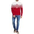 thumbnail image 4 of Kmbangi Family Matching Christmas Sweaters Snowflake Print Contrast Color Turtleneck Long Sleeve Knitted Pullovers, 4 of 9