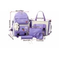 thumbnail image 4 of Set 5 Mochila Bolsa Lonchera Escolar Para Niñas Juvenil Dama Xtellar morada, 4 of 4