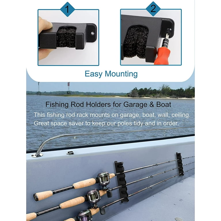 1 Pair Horizontal Fishing Rod Rack Holders Wall-mounted Fish Pole