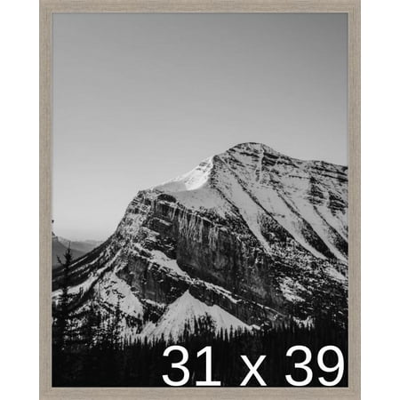 

31 x 39 Inch Rusic Gray Naural Wood Picure - Made Hardwood Phoo s (Derby Collecion)