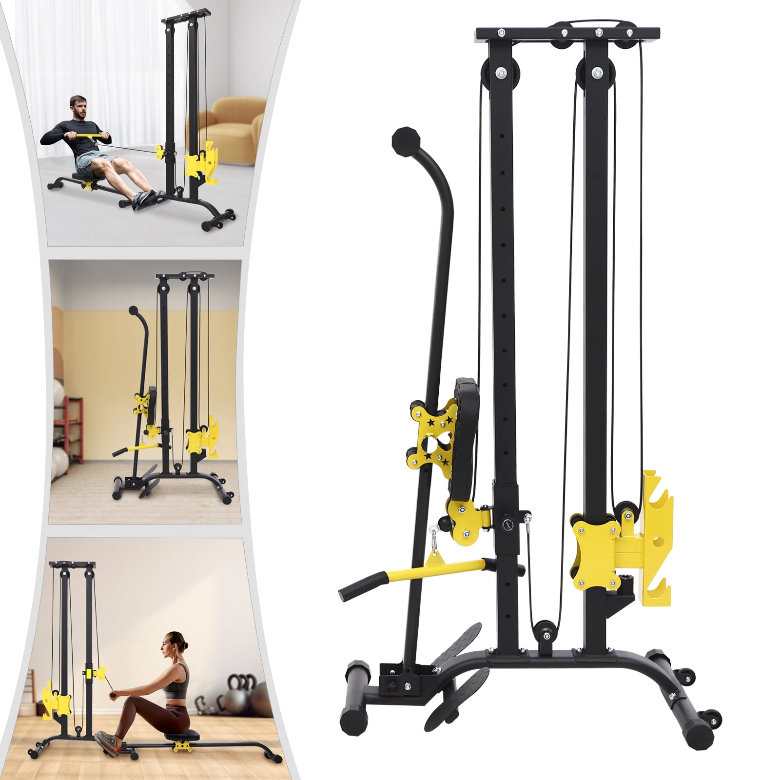 Wildnix Multifunctional Fitness Power Cage, Home Gym Equipment with Adjustable Height, Thickened Cushion, Sturdy Steel Frame for Strength Training