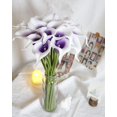 thumbnail image 4 of Flores artificiales DuHouse Calla Lily, 20 unidades (morado y blanco), 4 of 6