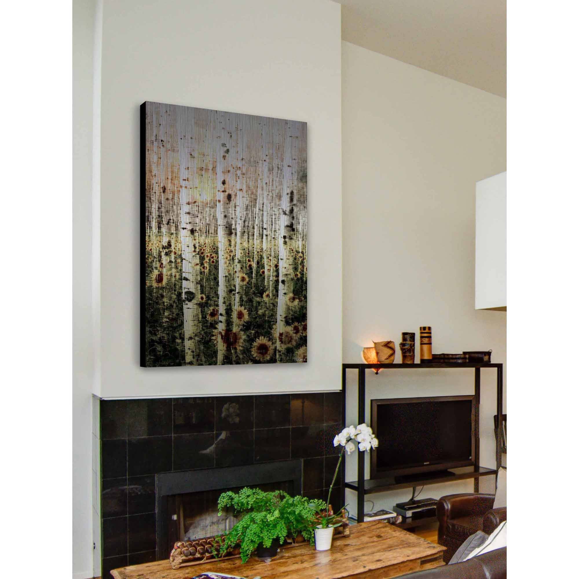 Parvez Taj  'Daisy Forest' Painting Print on Brushed Aluminum 12 x 18