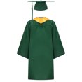 thumbnail image 2 of TSSOE Unisex Matte Kindergarten Graduation Gown and Cap Tassel Set with Gold Plain Stole Dark Green 15-16, 2 of 3
