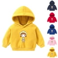 thumbnail image 3 of Odeerbi Kids Girls Fleece Hoodies Printed Pullover Hooded Sweatshirts Fashion Casual Long Sleeve Printing Hooded Sweatshirt Tops Blue, 3 of 3