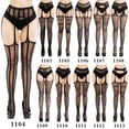 thumbnail image 2 of Calcetines de rejilla de lencería sexy de alta gama, calcetines de una pieza con tirantes antideslizantes sexys, calcetines de enfermera y azafata, 2 of 6