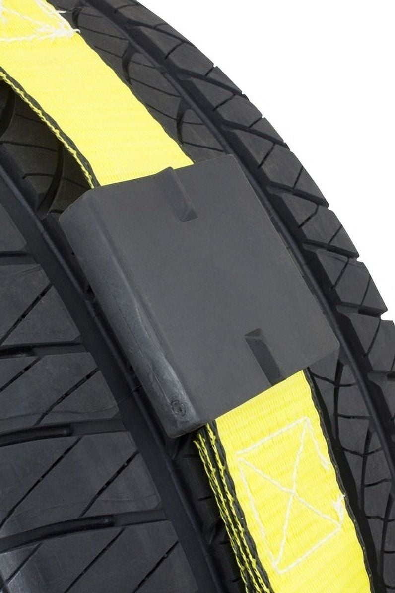 (4 Pack) 2" x 9' Over The Tire Wheel Straps with Swivel J Hooks and Rubber Blocks for Car Haulers - Car Tie Down Ratchet Straps Truck Trailer Auto Tie Down