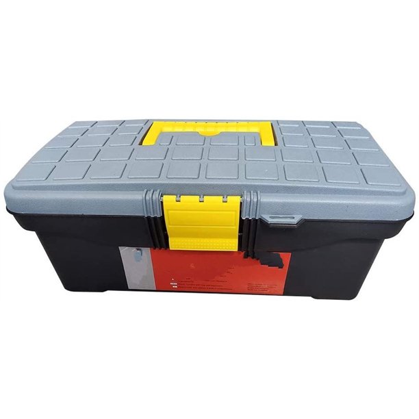 Tool Box with Tray Plastic Tool Storage Boxes and Organizers Includes