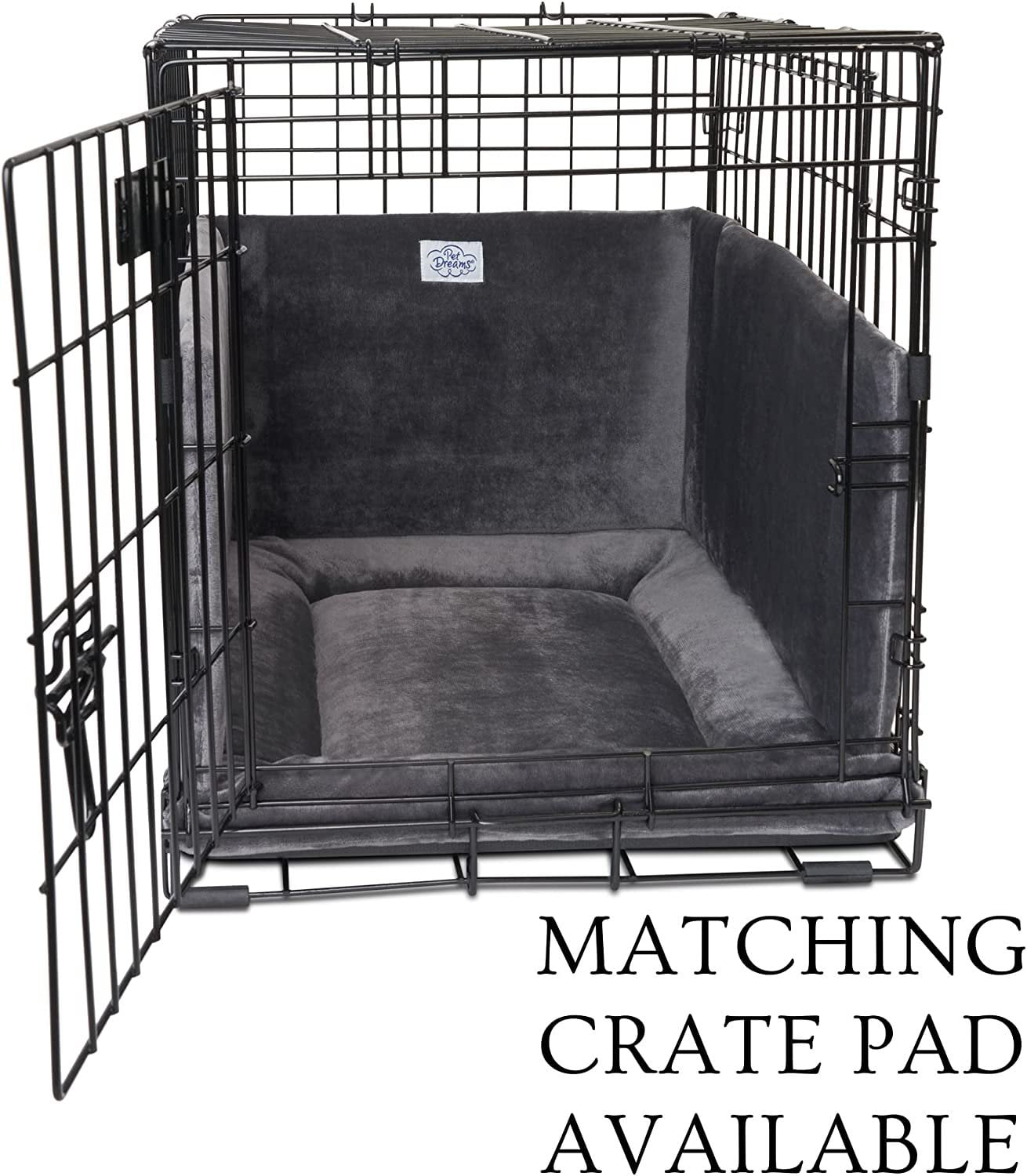 Pet Dreams - Large 36 Inch Khaki Tan Dog Crate Bumper & Non Toxic Dog Bed  Set Brushed Twill, Machine Washable Eco Friendly Dog Crate Accessories,  fits