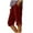 Wine, variant on Women's Capri Pants Elastic Waist Straight Leg Side Slit Corduroy Shorts Loose Casual Trendy Pant With Pockets (XL, Blue)