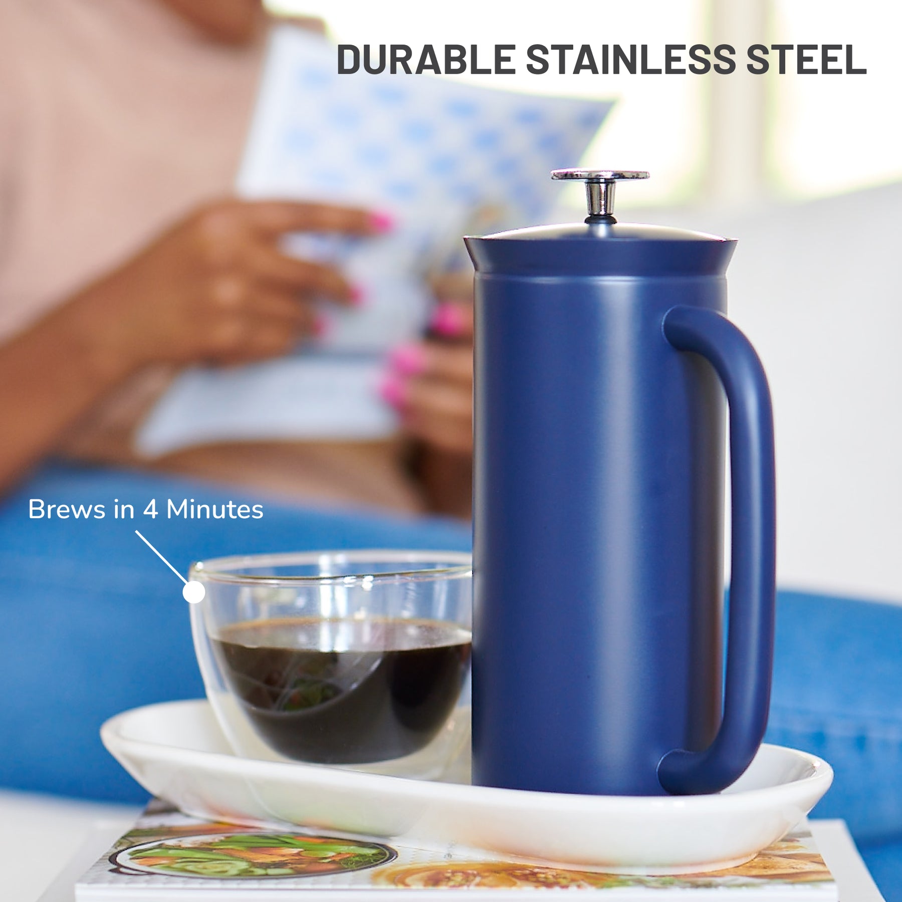 ESPRO P7 32-Oz. French Press Coffee Maker, Aegean Blue