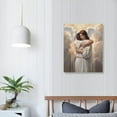 thumbnail image 3 of COMIO Heaven Painting Canvas Prints Wall Art, Holy spirit, White dove, Man hugging Jesus in heaven, Christ Portrait Canvas Picture Home Decor for Living Room, 3 of 4
