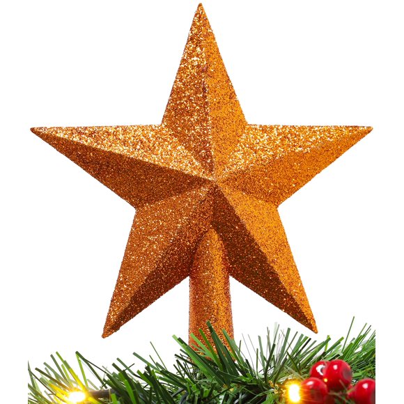 Decoración para árbol de Navidad Christmas Concepts con forma de estrella con purpurina, 20 cm