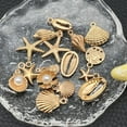 thumbnail image 4 of Gold-Tone Ocean Life Alloy Charms Assortment – Mixed Shell, Starfish & Conch Pendants for DIY Bracelet, Necklace & Beach Jewelry Making, 4 of 4