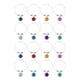 thumbnail image 1 of ColoMX 16pcs creativos de vidrio vino marcadores de vidrio encanto anillos para identificadores de la copa de fiesta, 1 of 7
