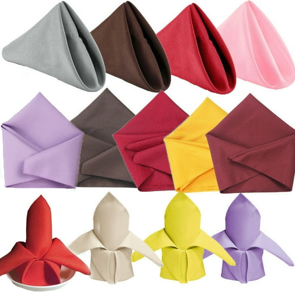 SPRING PARK 19 Inch Cloth Square Napkins Wedding Hotel Polyester Linen Dinner Party