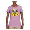 thumbnail image 2 of Elephant Sunflower Cute Love Animal Lover Womens Graphic T-Shirt, Light Pink, Small, 2 of 3