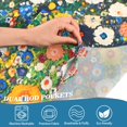 thumbnail image 3 of Yayeee Kitchen Curtains Tier Pair Light Filtering 27"x24" Rod Pocket Short Cafe Window Panel, Green Floral Garden, 3 of 7