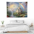 thumbnail image 3 of ONETECH  Fantasy Castle Tapestry Wall Hanging Colorful Rainbow Forest Fairytale Fairy Tale Tapestries for Kids Children Girls Bedroom Aesthetic Living Room Dorm Party, 3 of 7