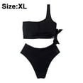 thumbnail image 2 of Women One Shoulder High Waisted Bikini Tie High Cut Two Piece Swimsuits,women's high waist sexy bikini swimsuit, 2 of 5