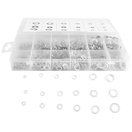 

720-Pcs [6-Size] Metal Internal Tooth Star Lock Washers Assortment Set - Size Included: M3 M5 M6 M8 M10
