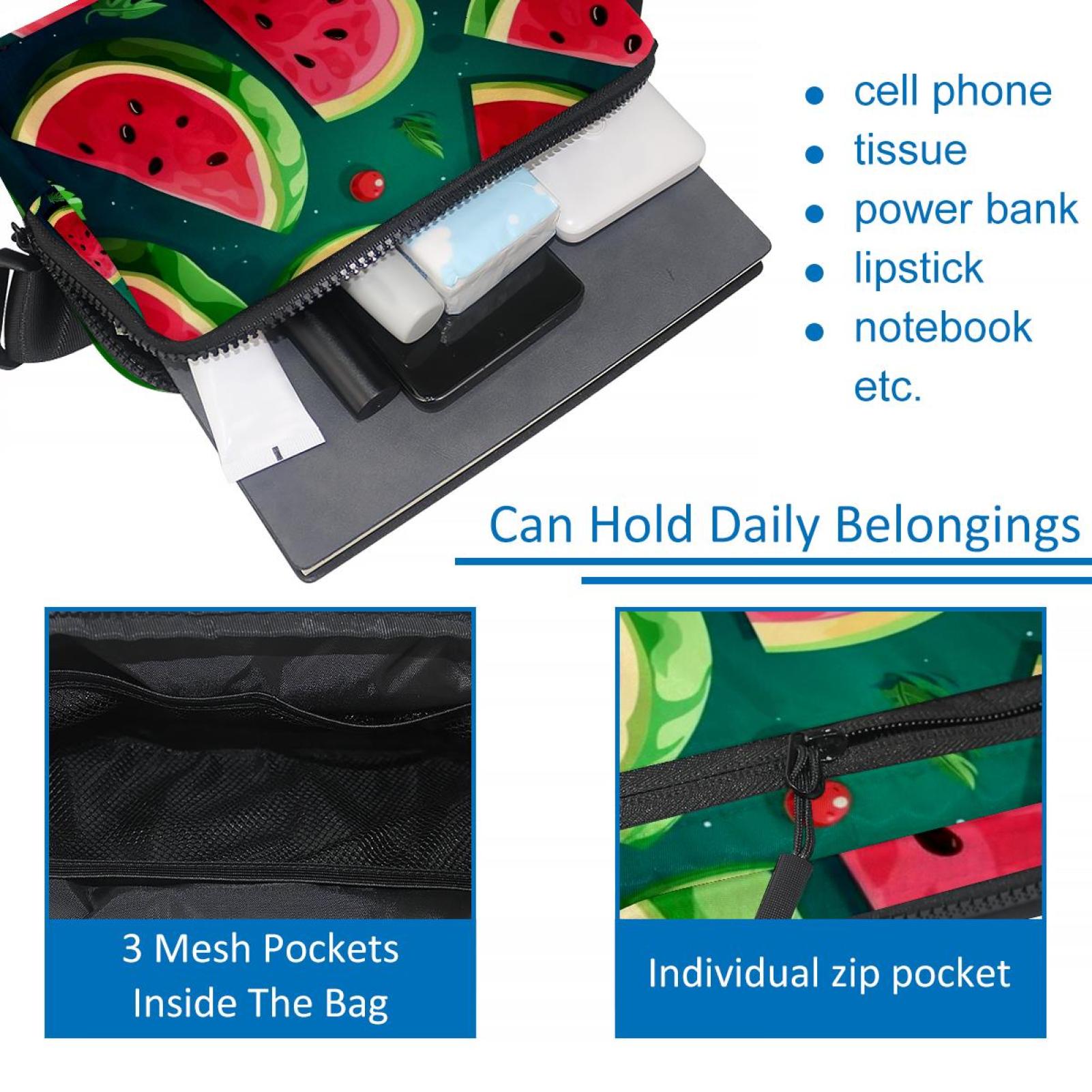Watermelon Lightweight Adjustable Waist Bag with Extension Strap - Unisex Fanny Pack