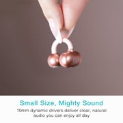 MEE audio Pebbles Air Open Ear True Wireless Earbuds: Earclip Headphones with Headset (Rose Gold)