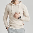 thumbnail image 2 of Lilgiuy Men Hooded Sweatshirt Long Sleeve Solid Knitted Hoodie Pullover Sweater, 2 of 6