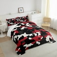 thumbnail image 3 of jejeloiu Vintage Camo Pattern Full Size Comforter Sets,Camouflage Hunting Bedding Comforter Set,Red Black White Bedding Sets For Boys Kids,Luxury Bedroom Decor,3pcs, 3 of 8